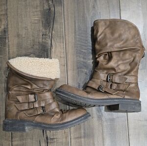 Blowfish Brown Ankle Boots with Buckle Detail